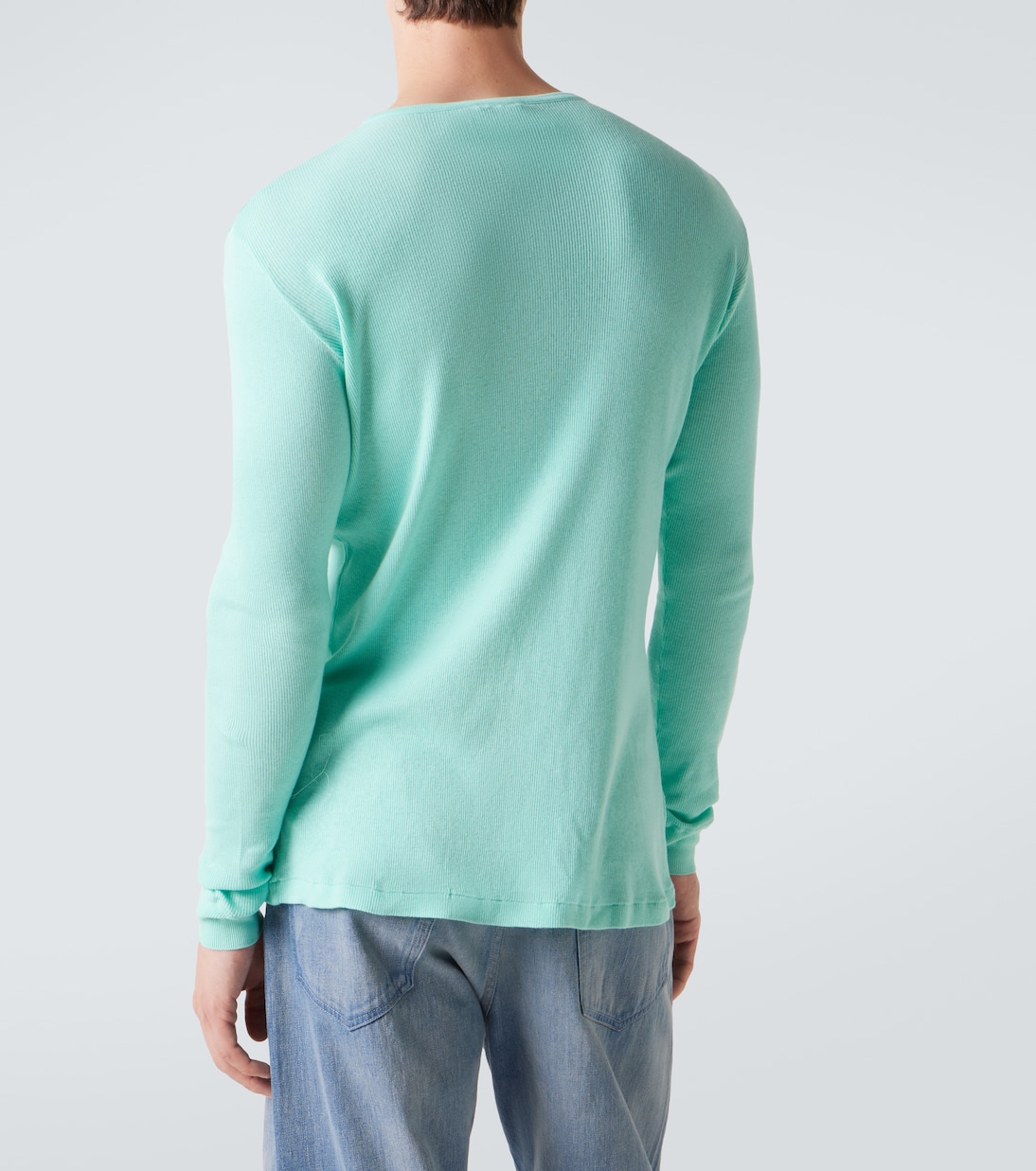 Ribbed-knit cotton Henley shirt | Auralee