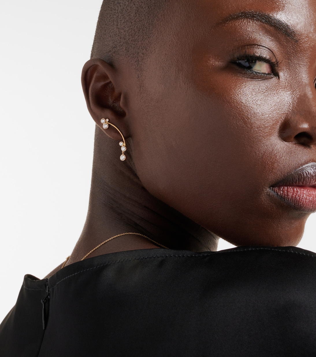 Grand Stella 14kt gold single earring with diamonds | Sophie Bille Brahe