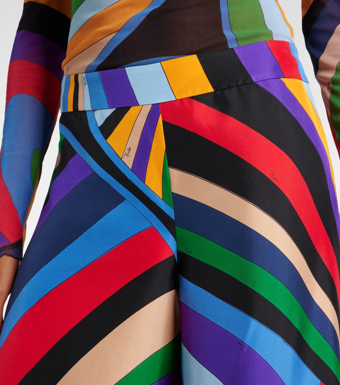 Iride silk twill wide-leg pants | Pucci