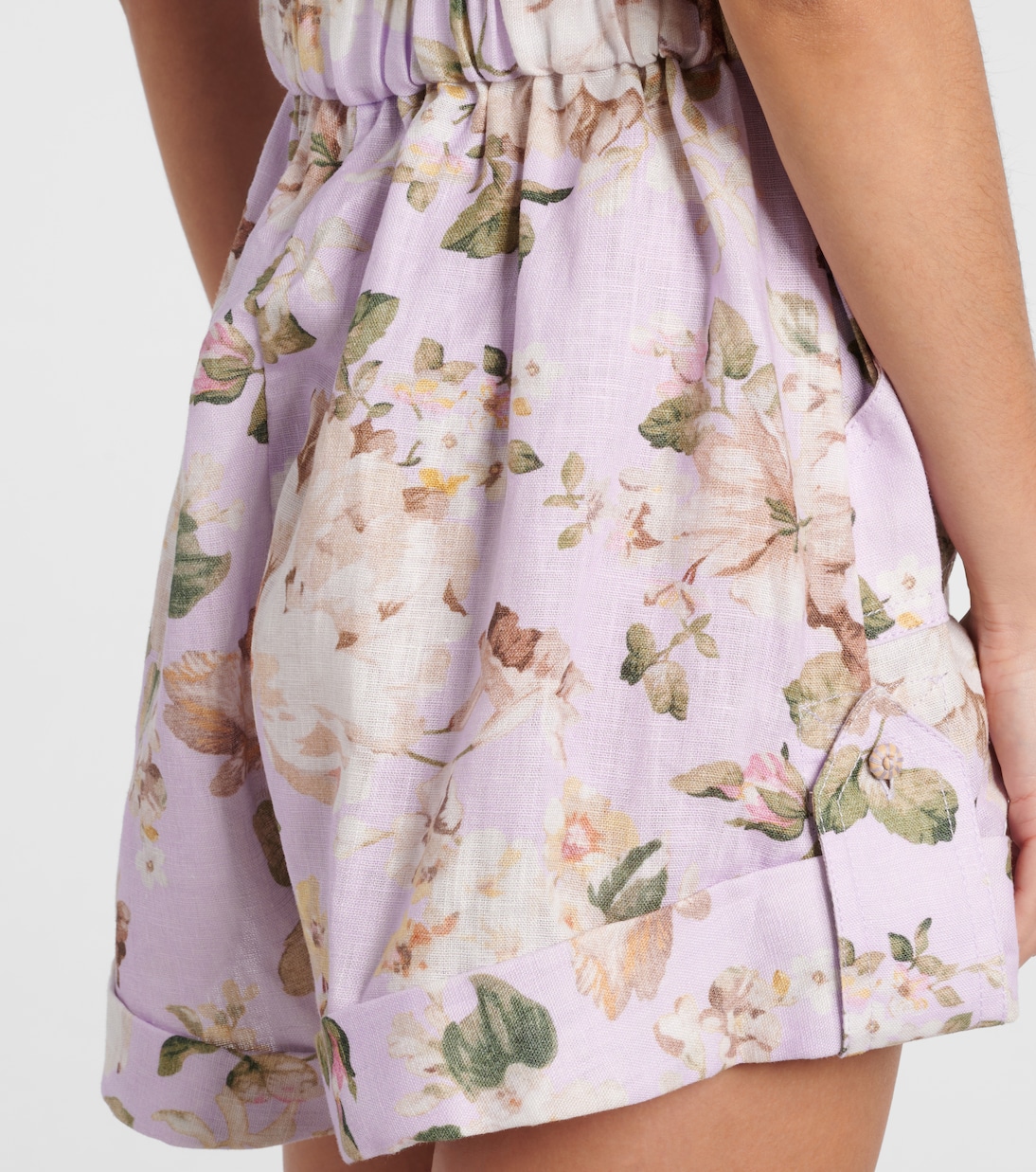 Jumpsuit corta Acacia in lino con stampa | Zimmermann