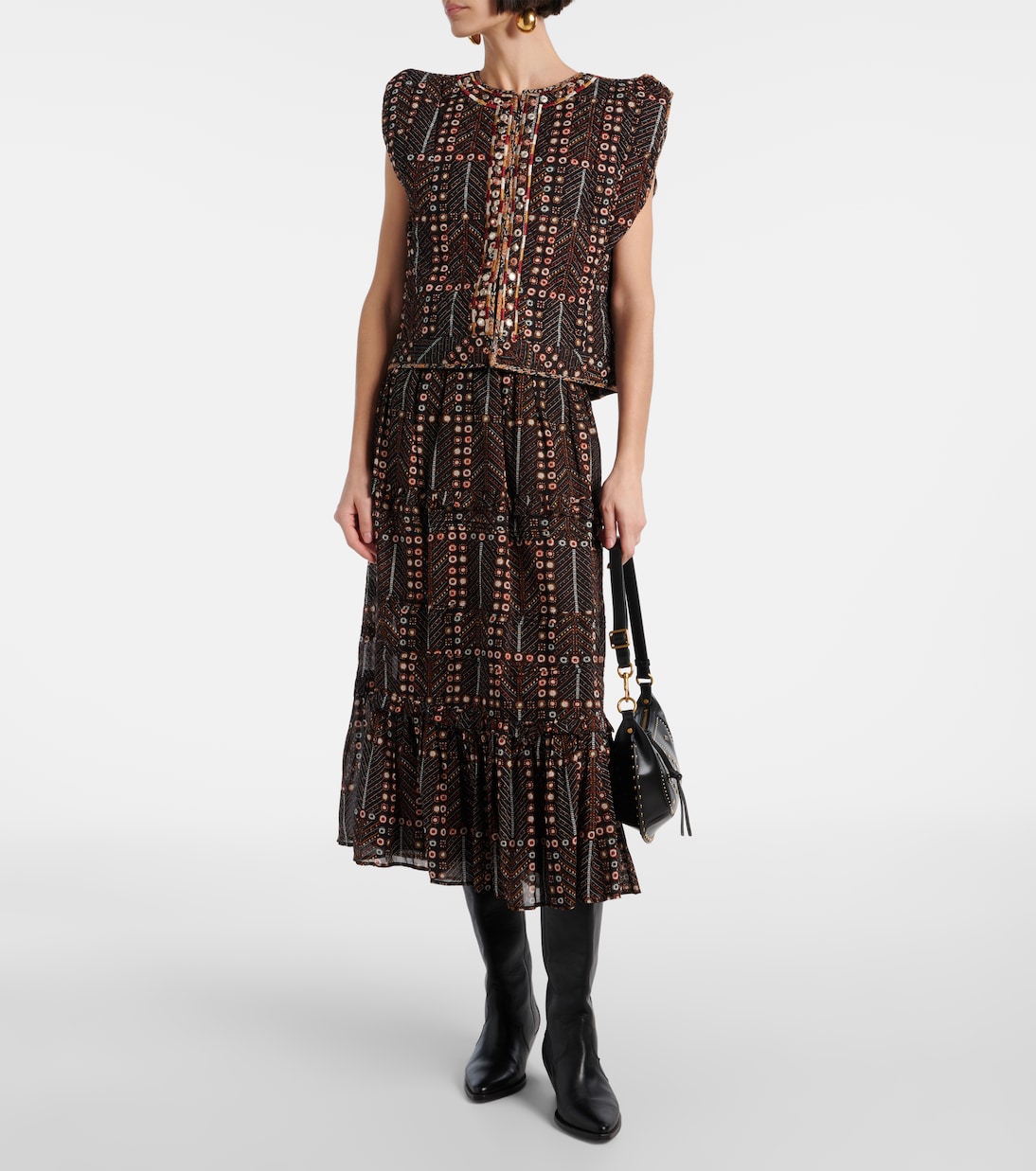 Falda larga Diya de algodón a capas | Marant Etoile