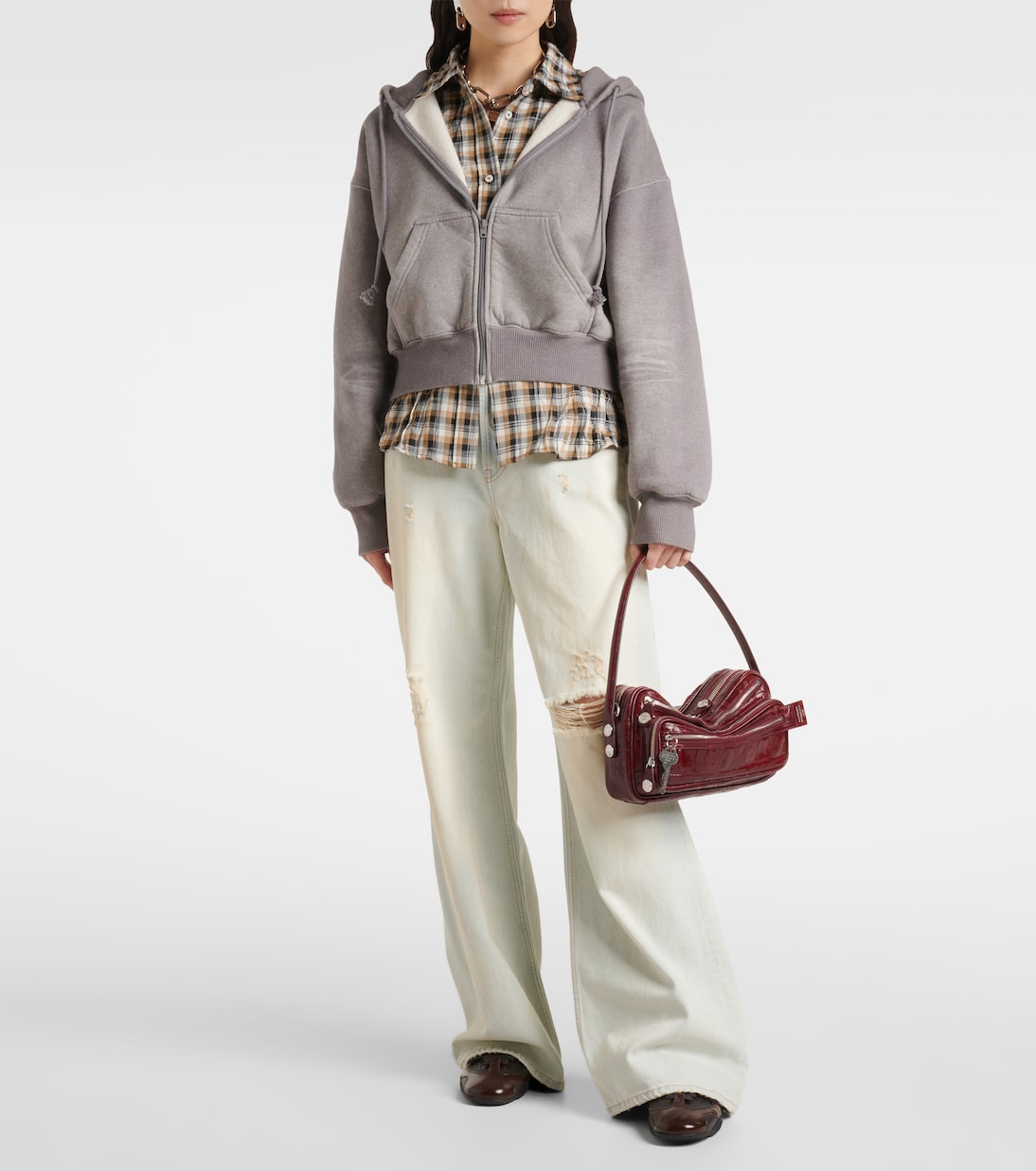 Camero croc-effect leather shoulder bag | Acne Studios