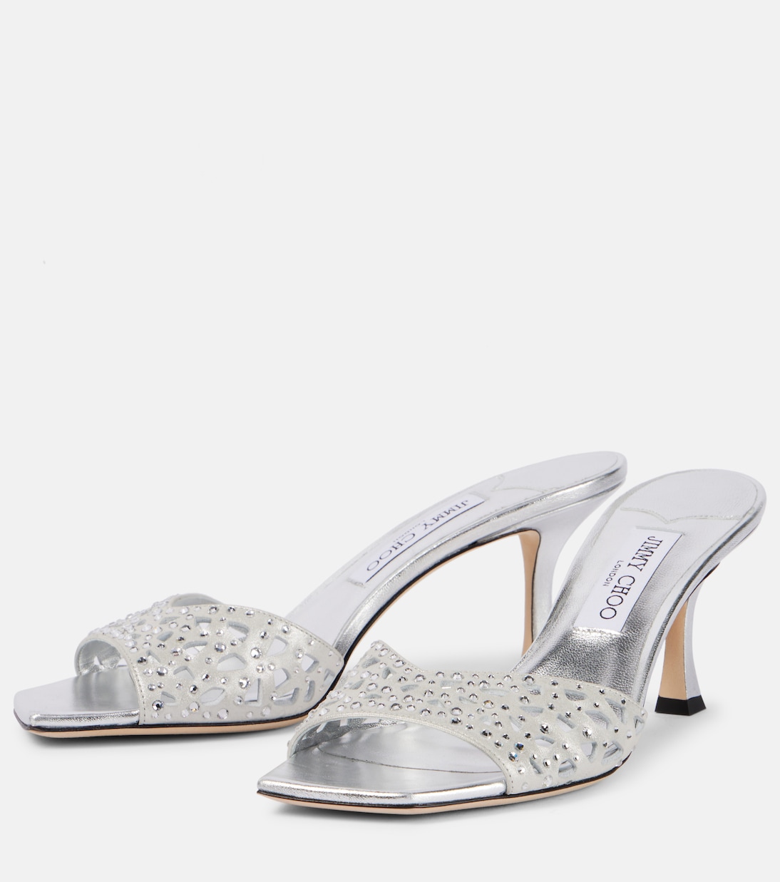 Pantoletten Skye 70 aus Satin mit Kristallen | Jimmy Choo