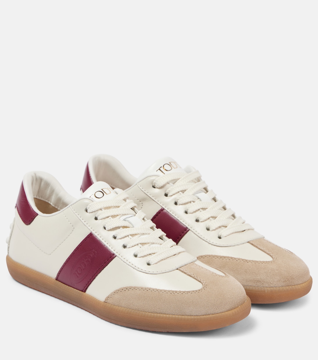 Tod's Tabs suede-trimmed leather sneakers | Tod's