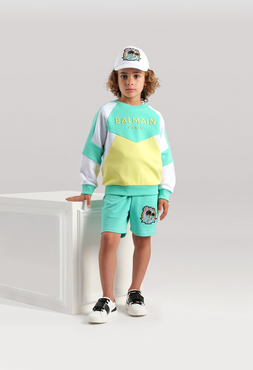 Sudadera de algodón con logo estampado | Balmain Kids