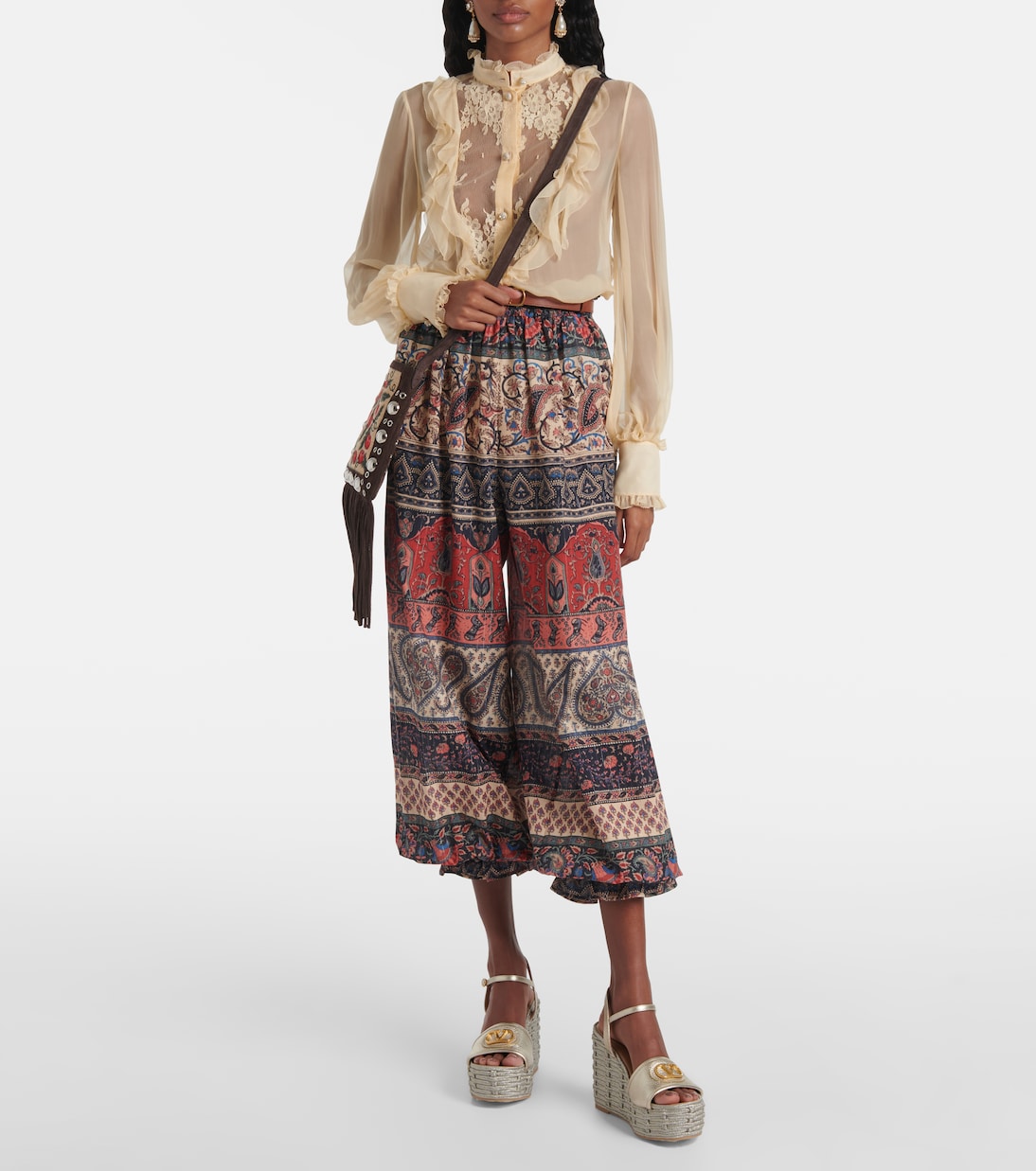 Sandales compensées Vlogo en cuir | Valentino Garavani