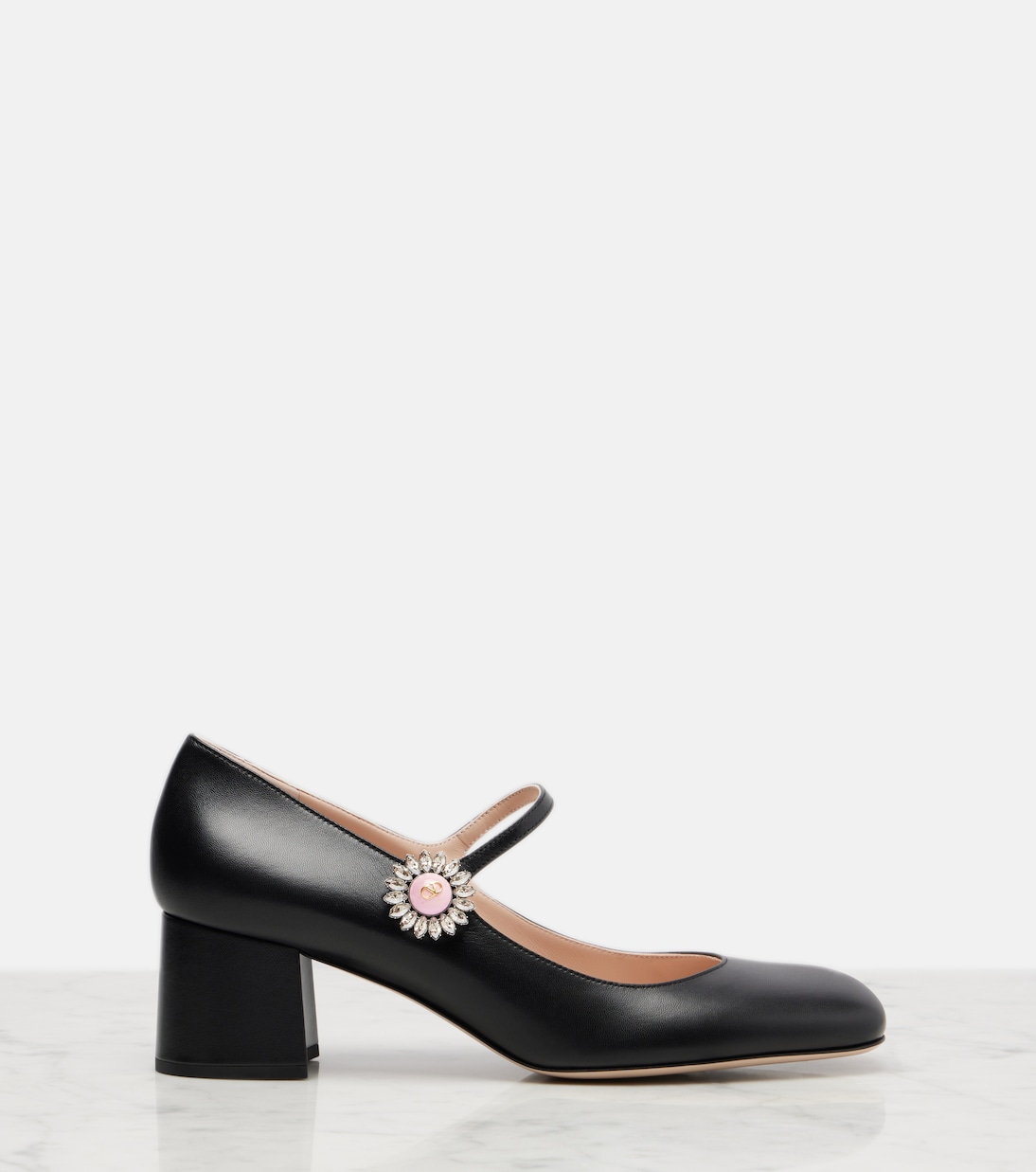 Mary-Jane-Pumps Daisy Jewel 55 aus Leder | Valentino Garavani