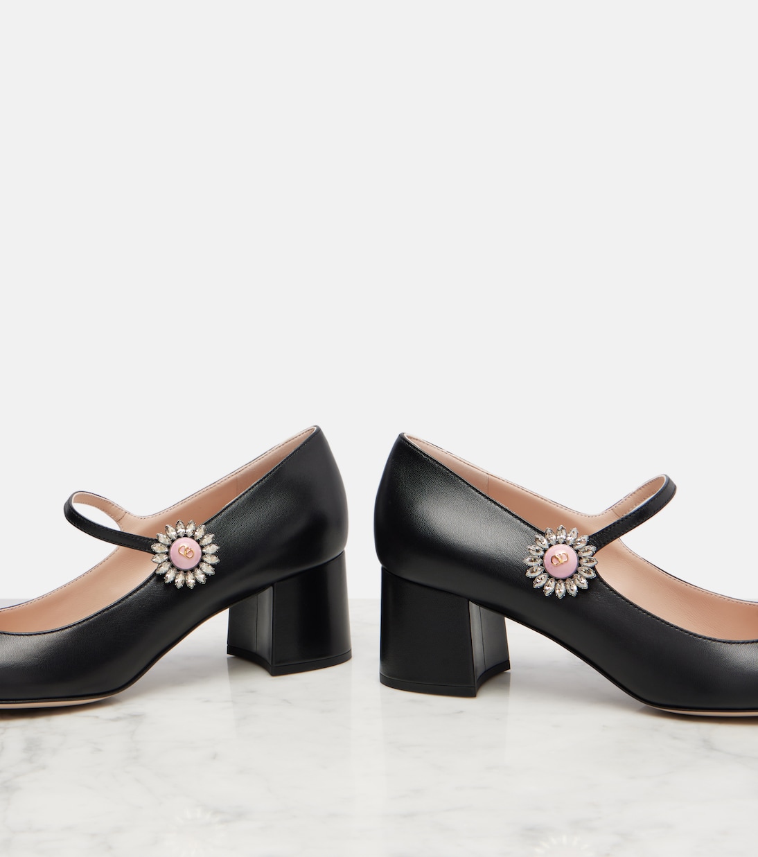 Mary-Jane-Pumps Daisy Jewel 55 aus Leder | Valentino Garavani