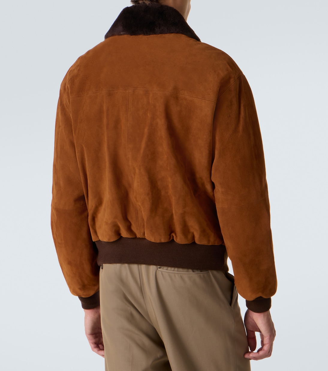 Shearling-trimmed suede blouson jacket | Auralee