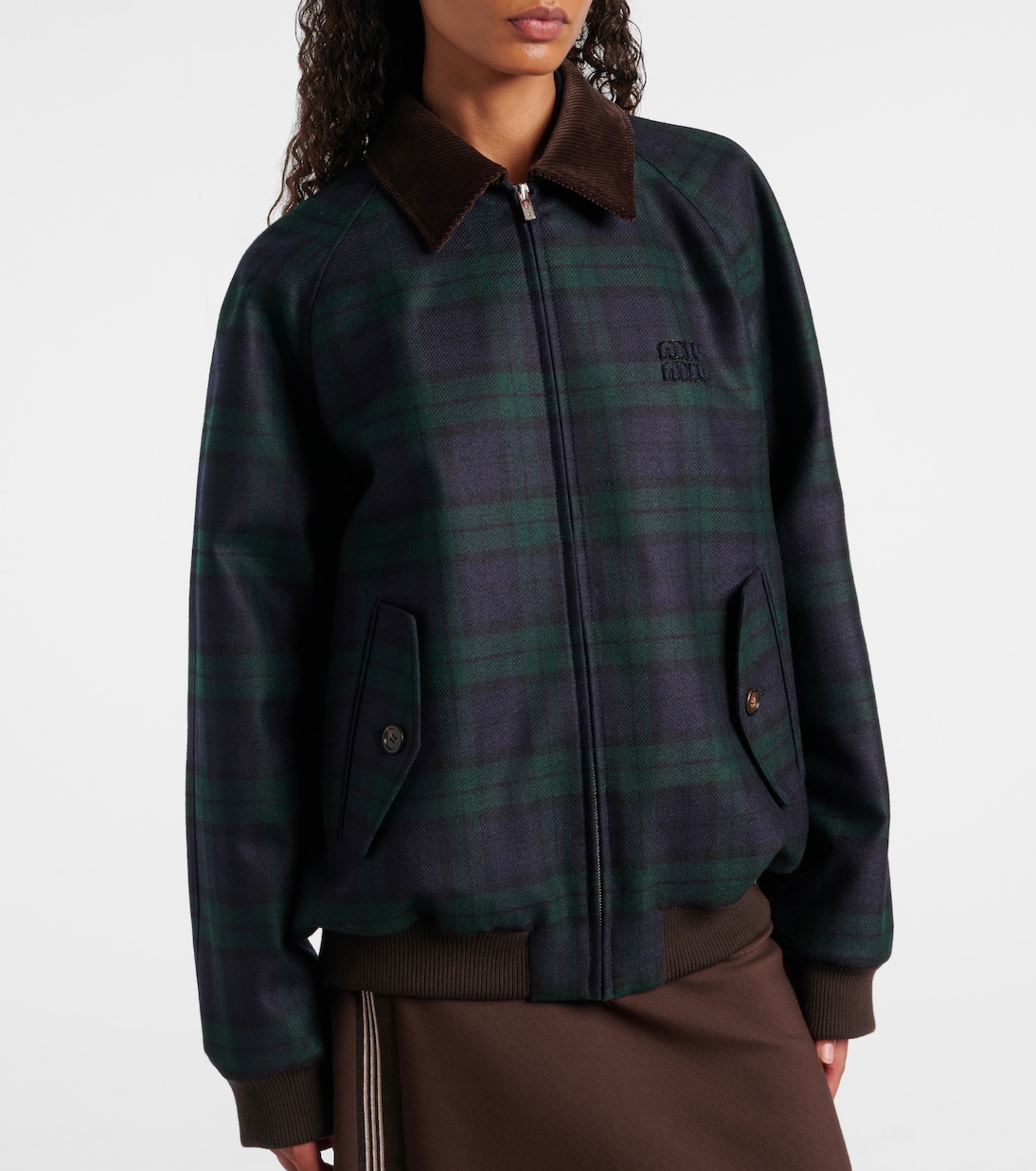 Blouson aus Schurwoll-Twill mit Cord | Miu Miu