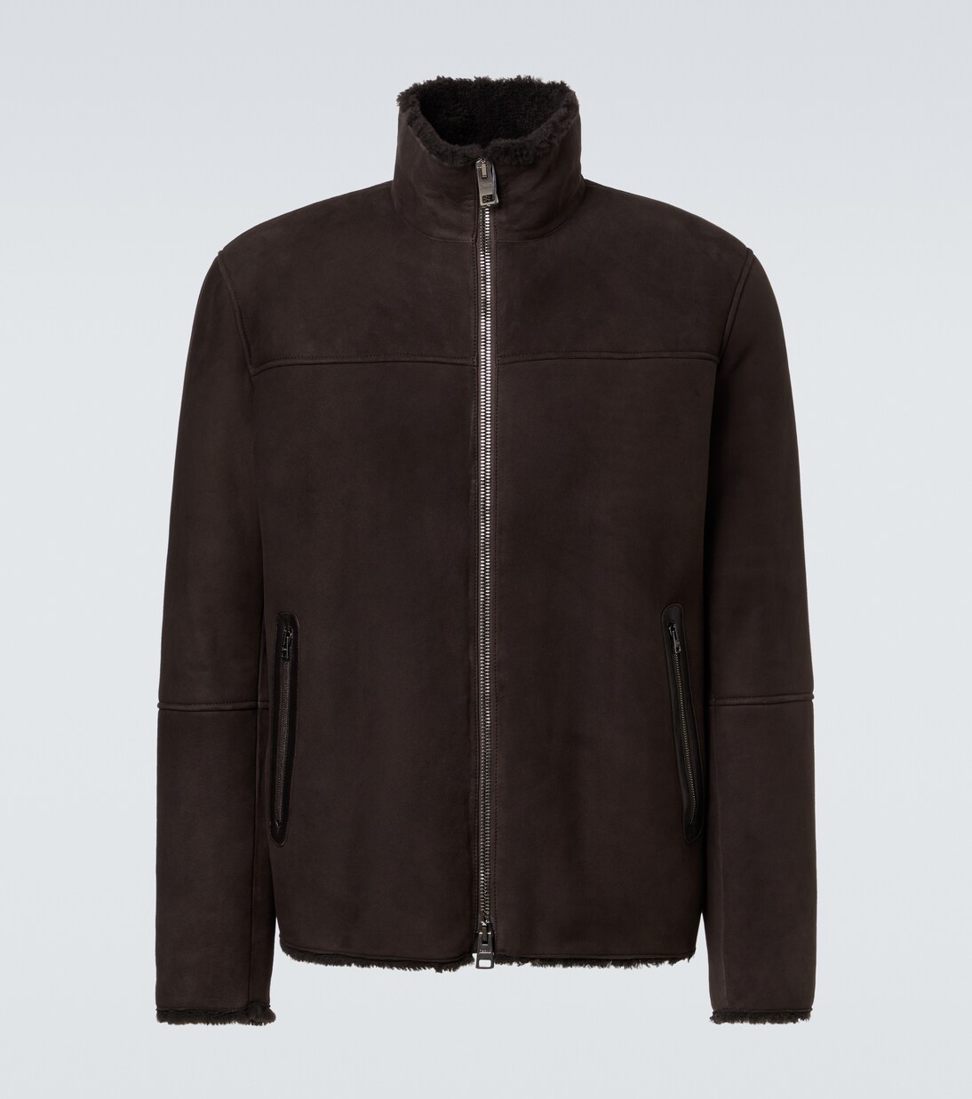 Shearling-trimmed suede jacket | Herno