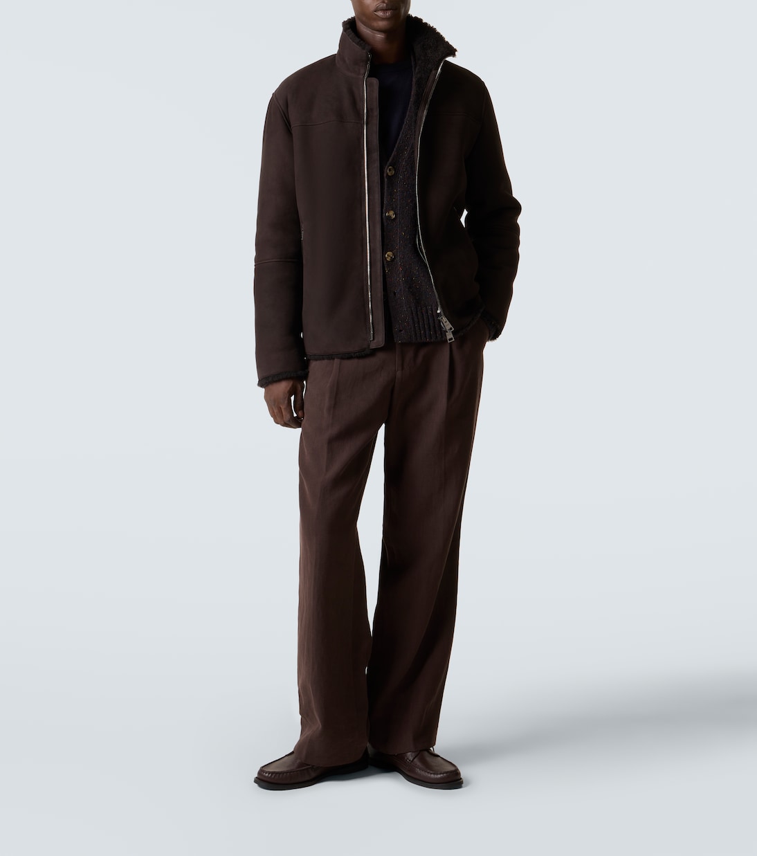 Shearling-trimmed suede jacket | Herno