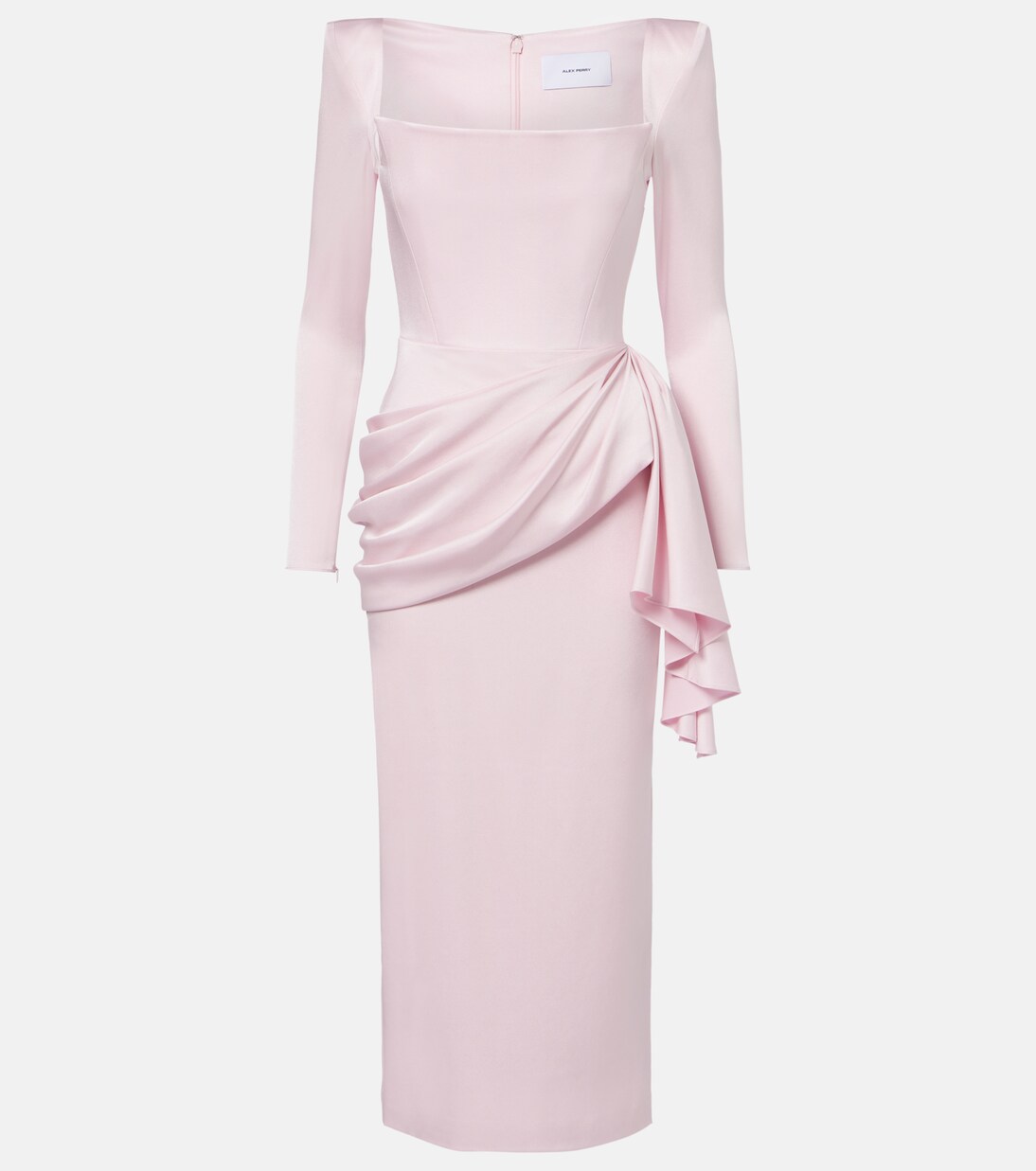 Vestido de cóctel de crepé satén drapeado | Alex Perry