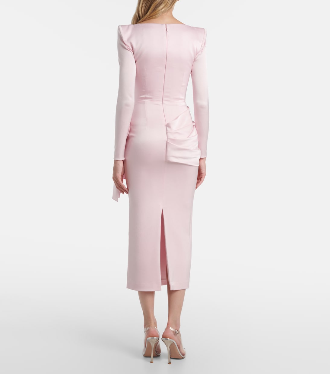 Vestido de cóctel de crepé satén drapeado | Alex Perry