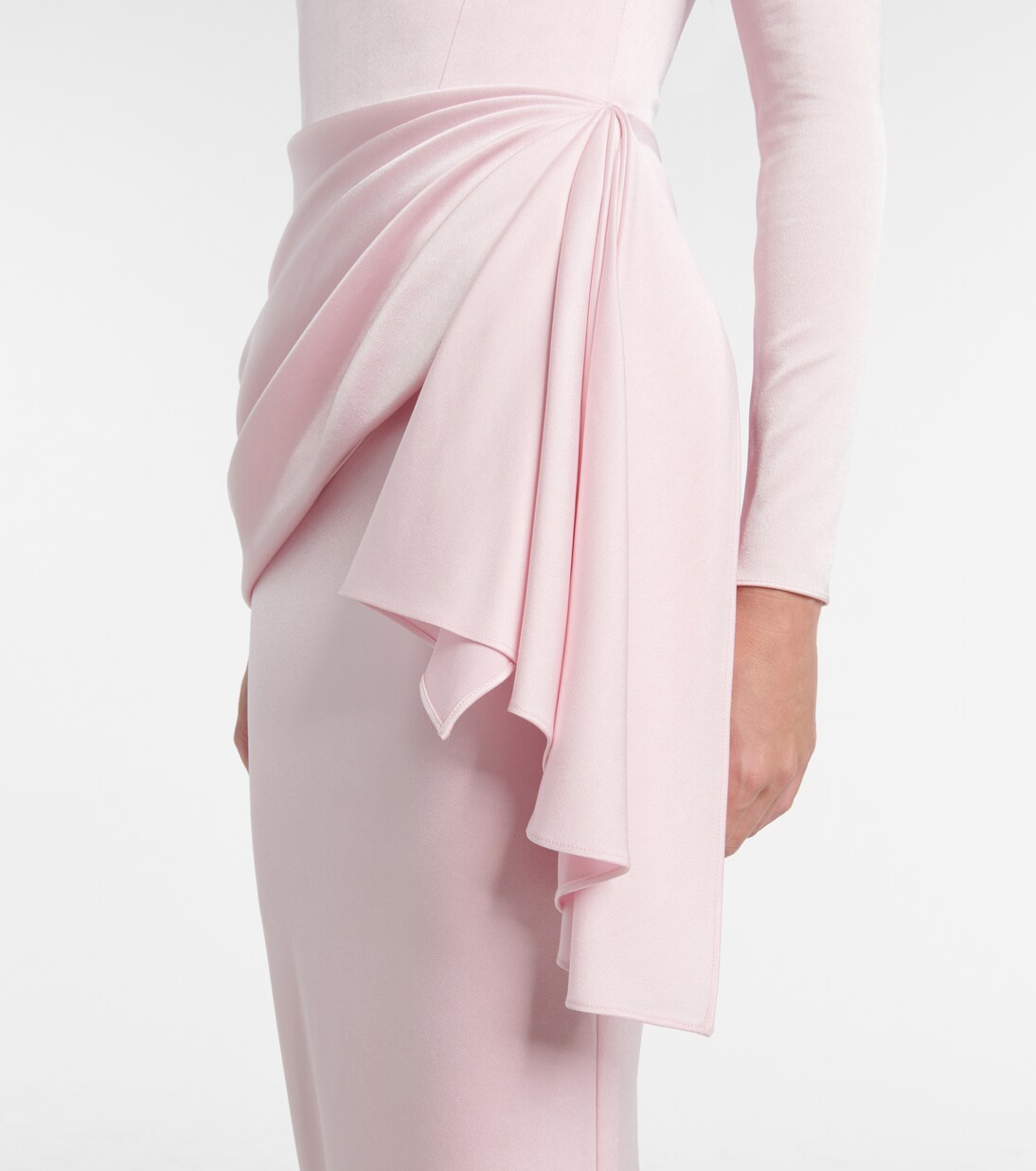 Vestido de cóctel de crepé satén drapeado | Alex Perry