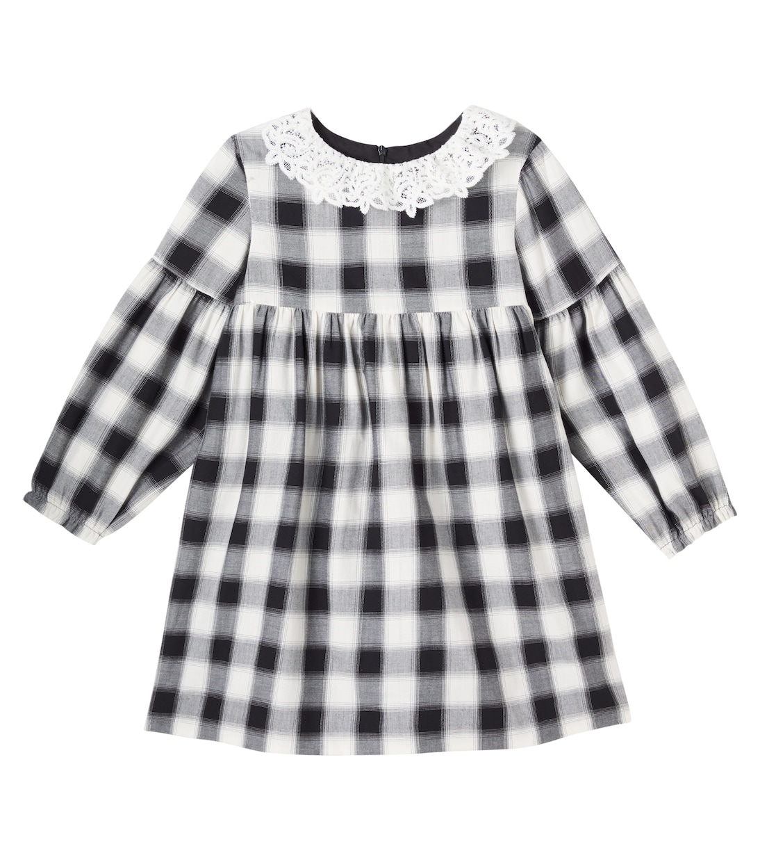 Abito in cotone a quadri con pizzo | Tartine et Chocolat