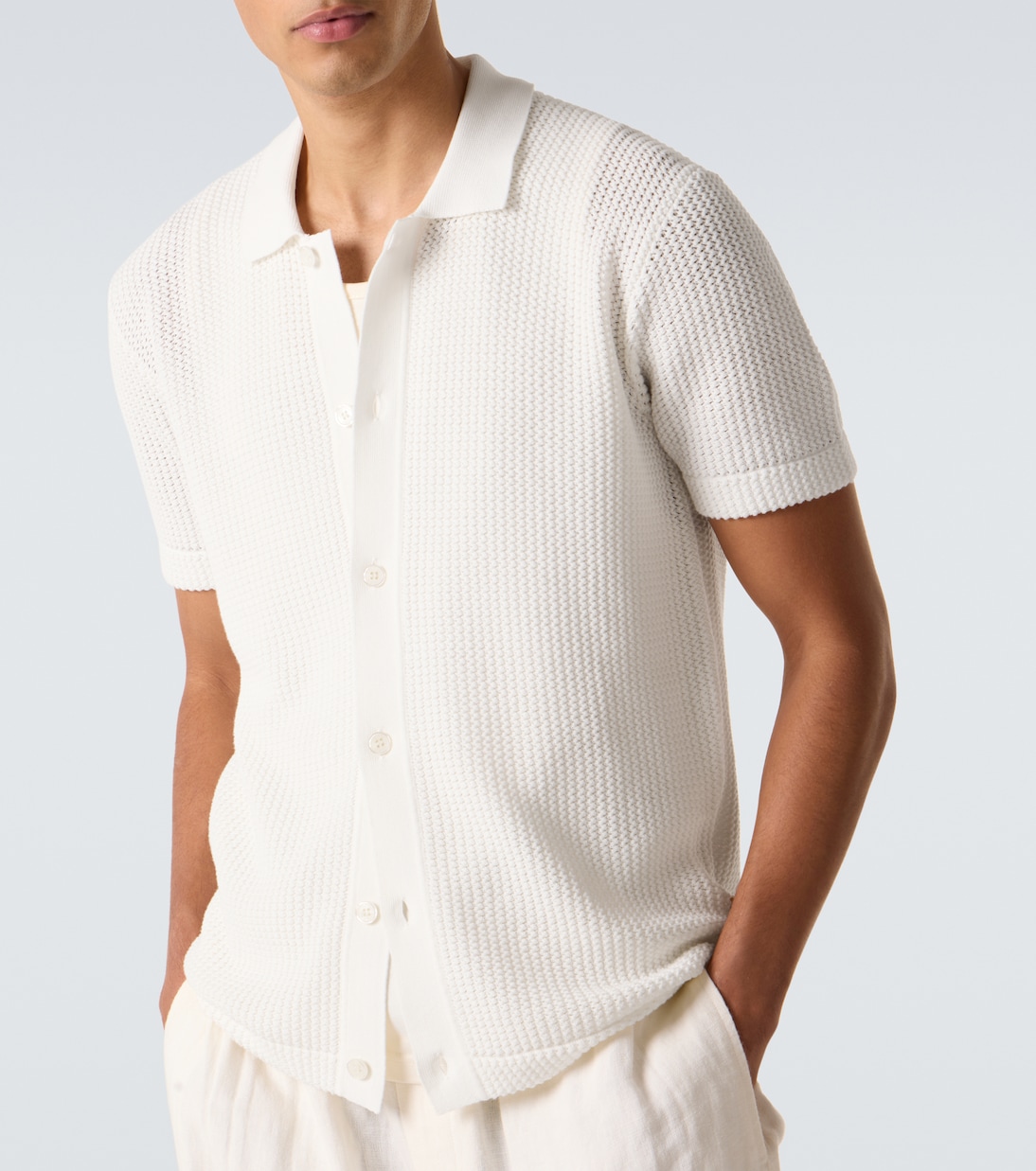 Tiernan crochet cotton polo shirt | Orlebar Brown