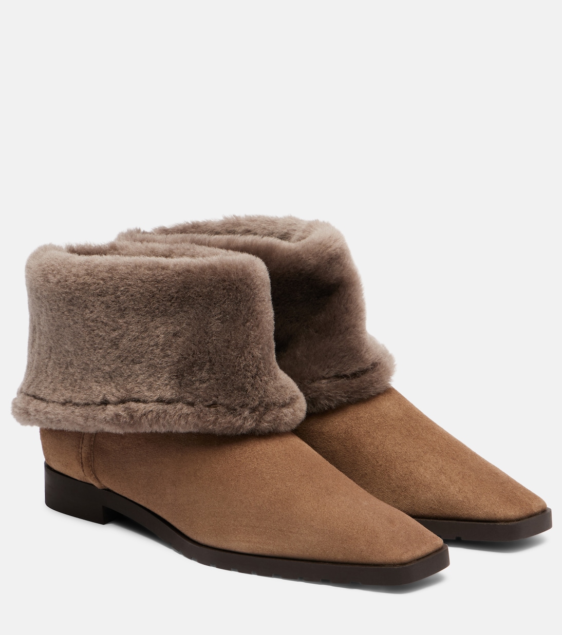 Shearling-lined suede ankle boots | Toteme