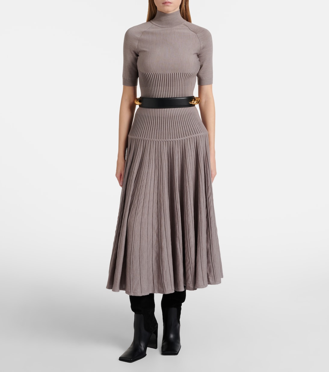 Bottes 90 en cuir et daim | Alaïa