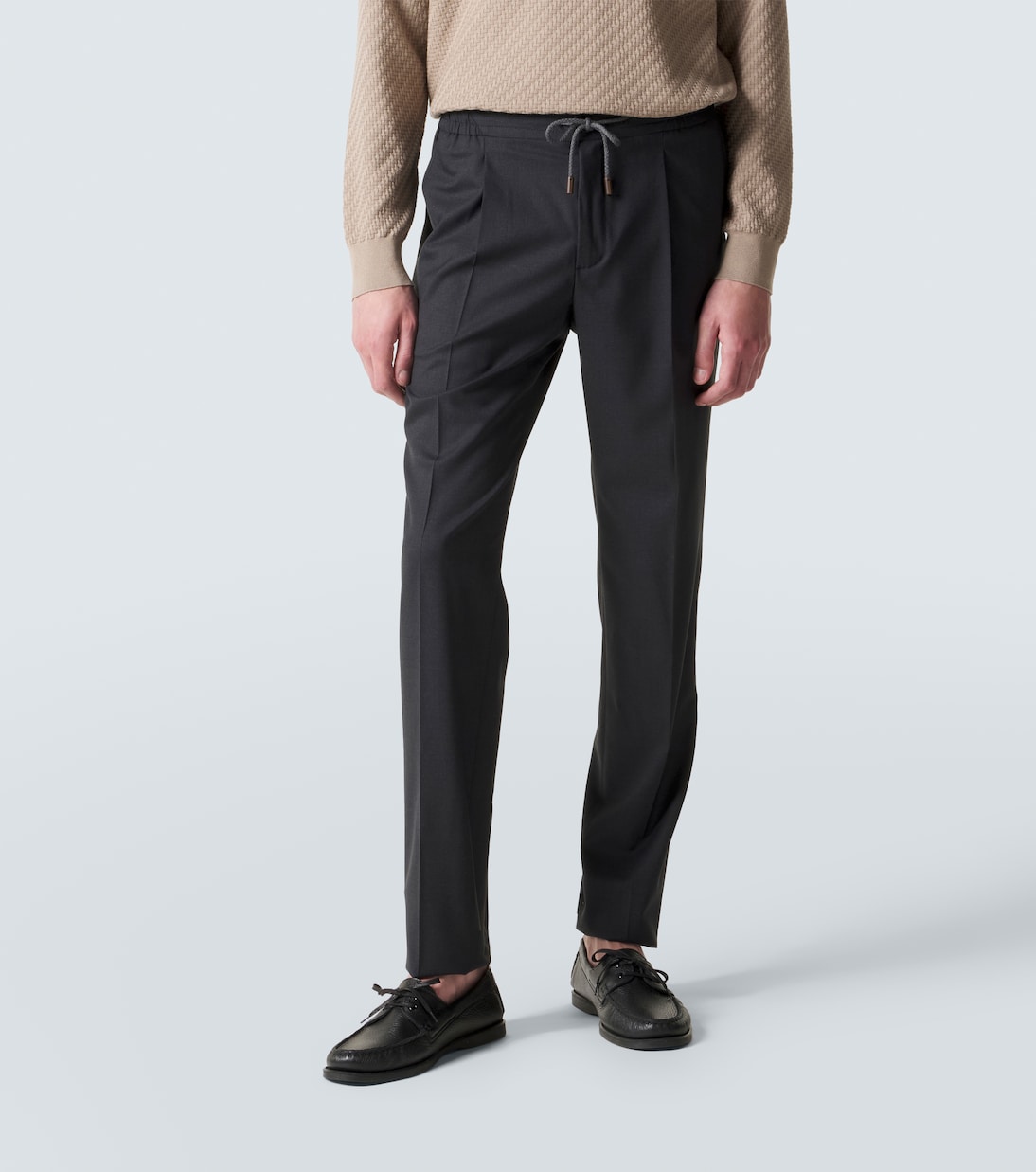 Virgin wool tapered pants | Slowear