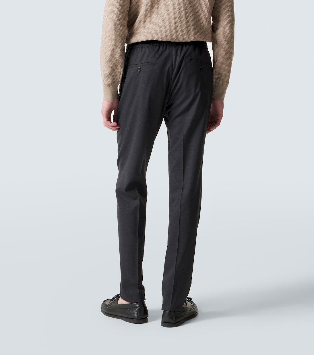 Virgin wool tapered pants | Slowear