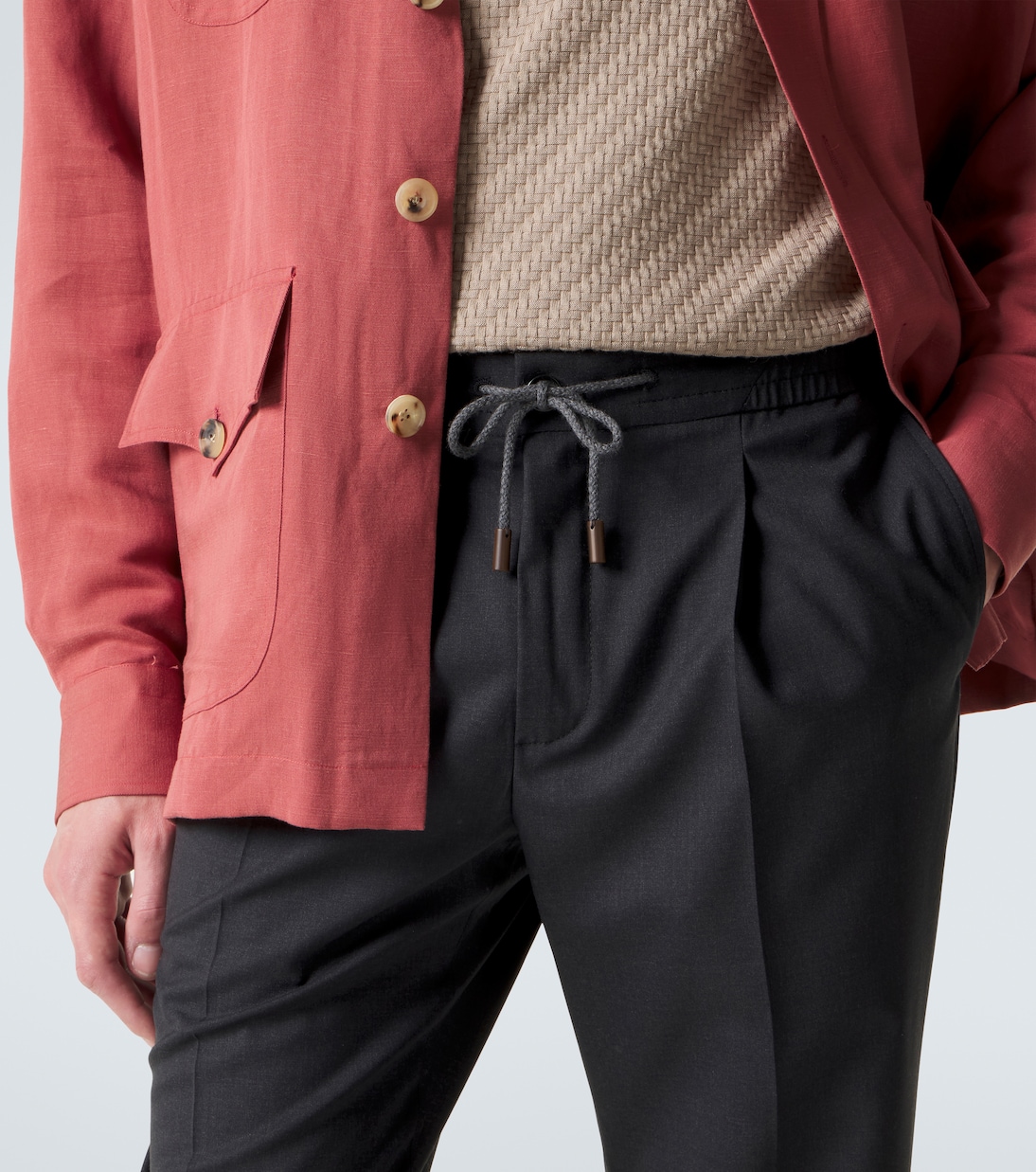 Virgin wool tapered pants | Slowear