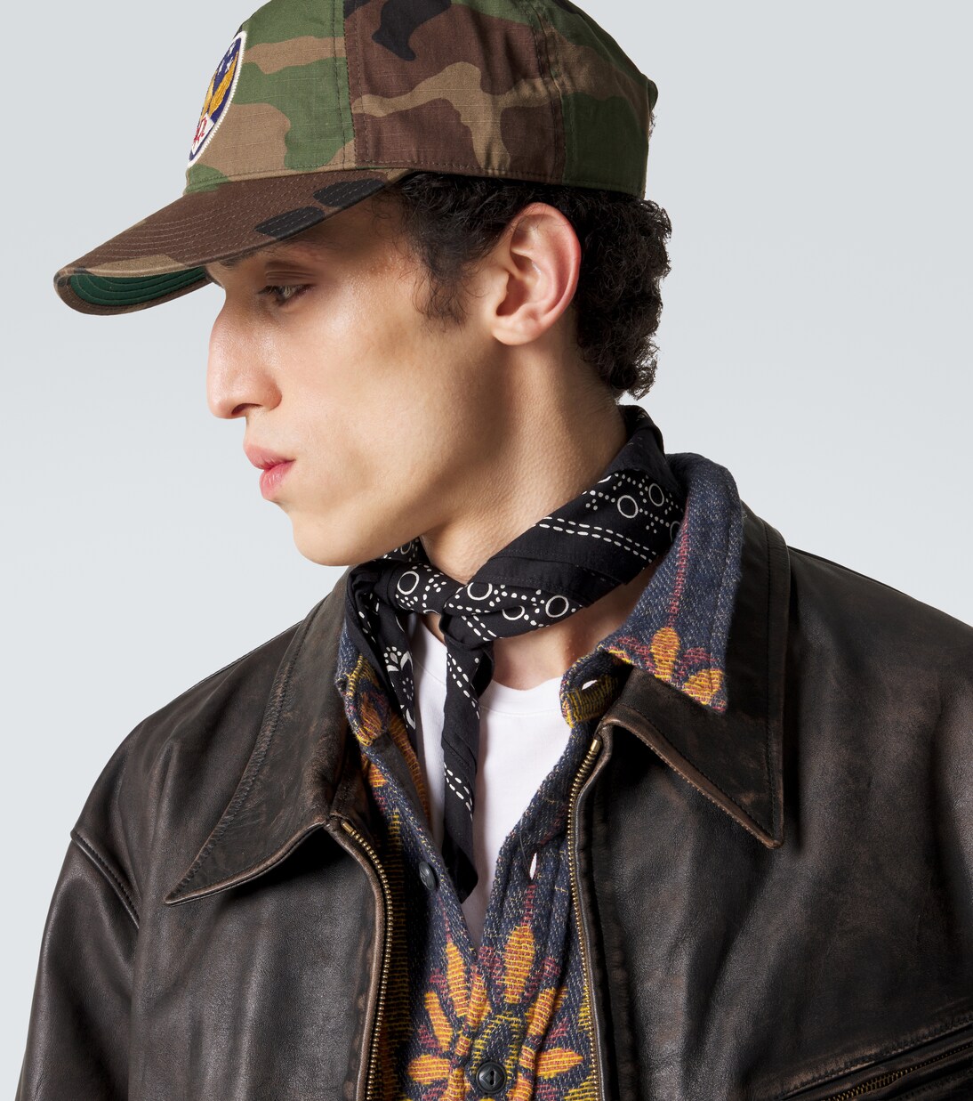 Logo camouflage cotton baseball cap | RRL