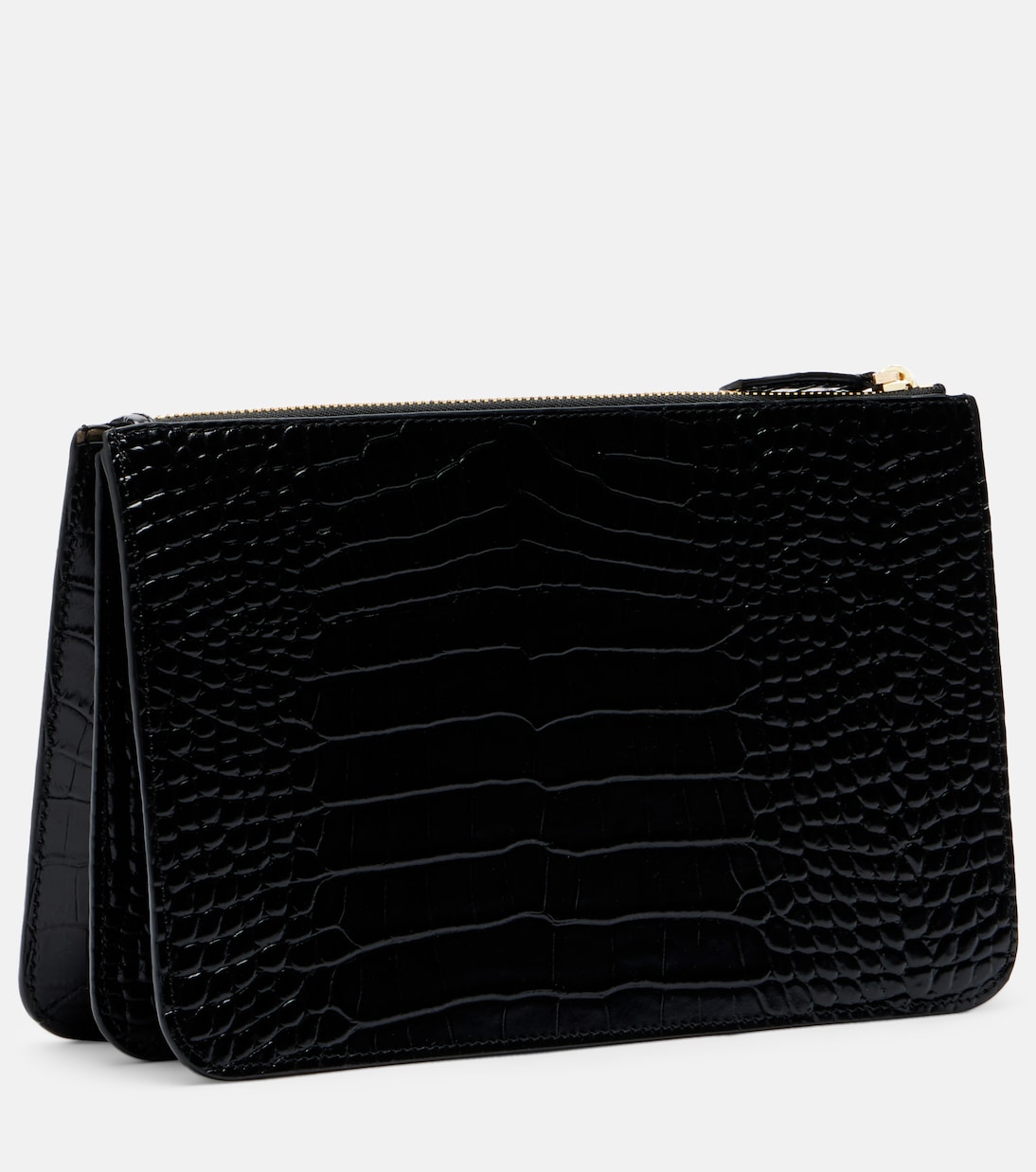 حقيبة كلاتش من الجلد بنقشات جلد التمساح Threefold | Toteme