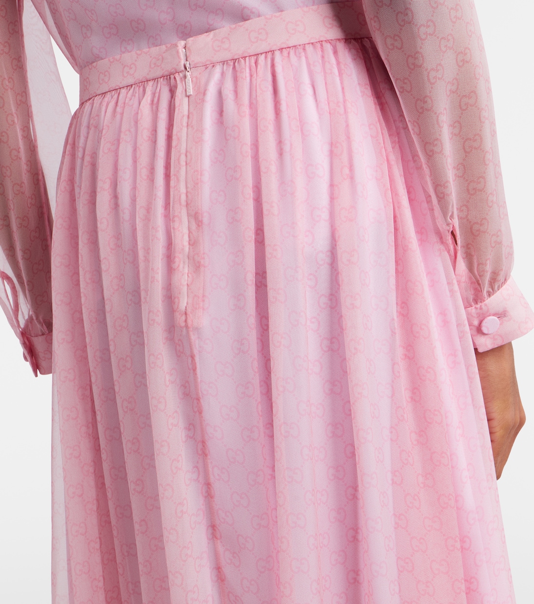 GG printed silk chiffon maxi skirt  | Gucci