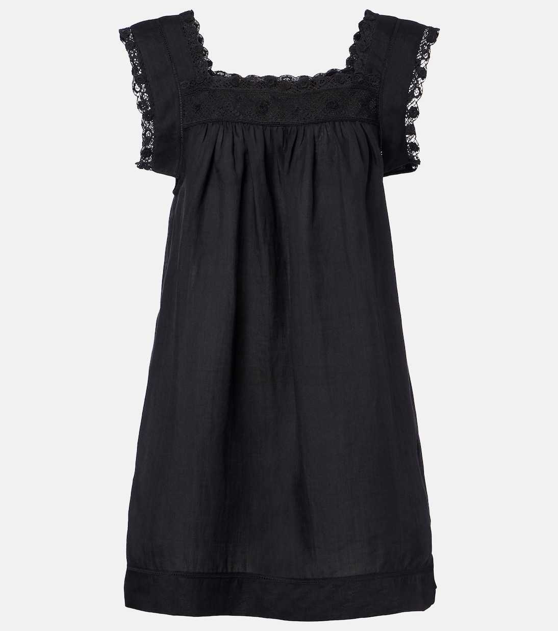 Almadia lace-trimmed ramie minidress | Dôen