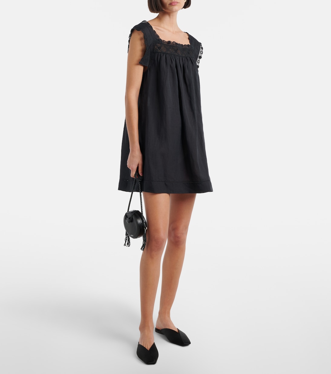 Almadia lace-trimmed ramie minidress | Dôen
