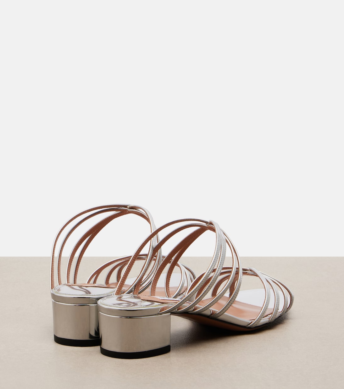 Tell Me mirrored leather mules | Aquazzura