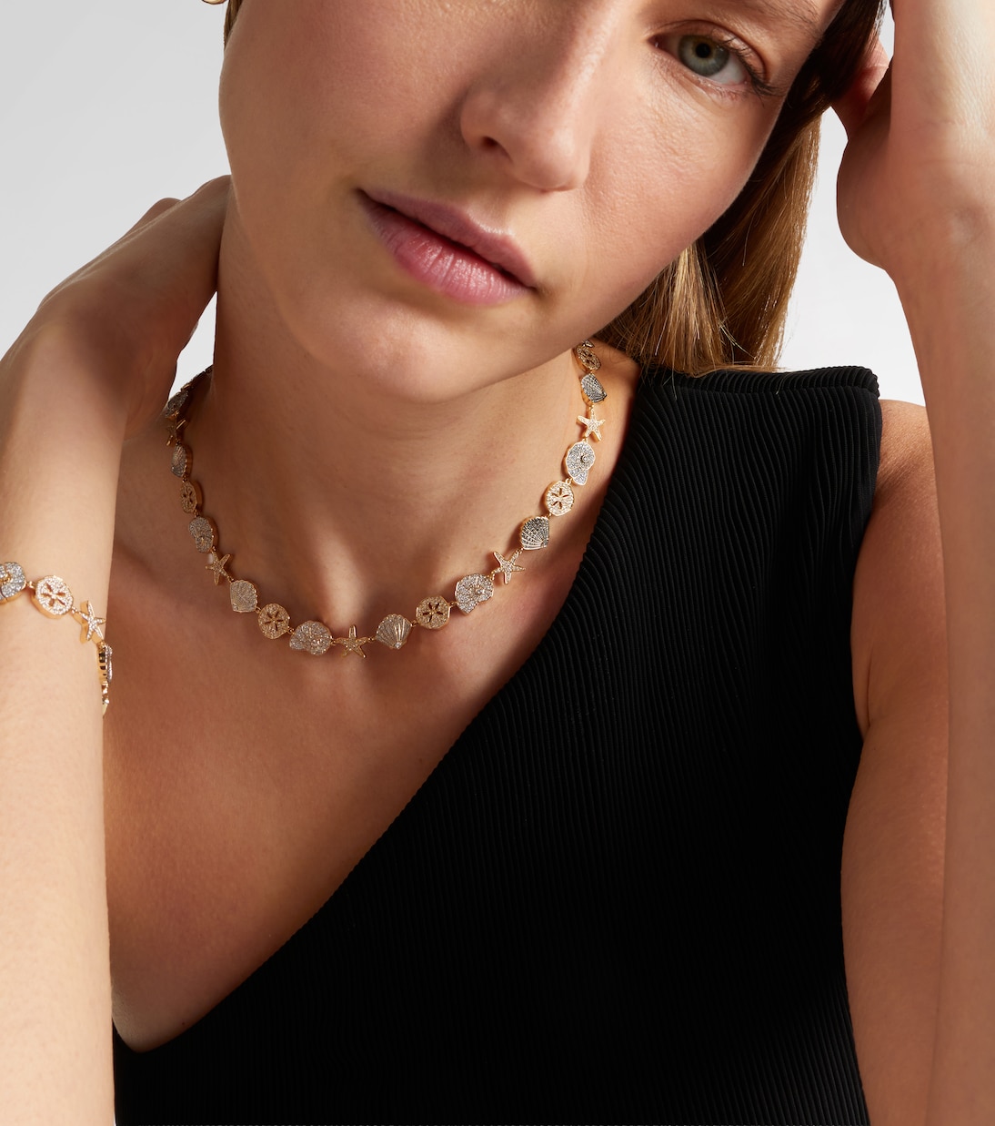 Sea Life 14kt gold (585/1000) necklace with diamonds | Sydney Evan