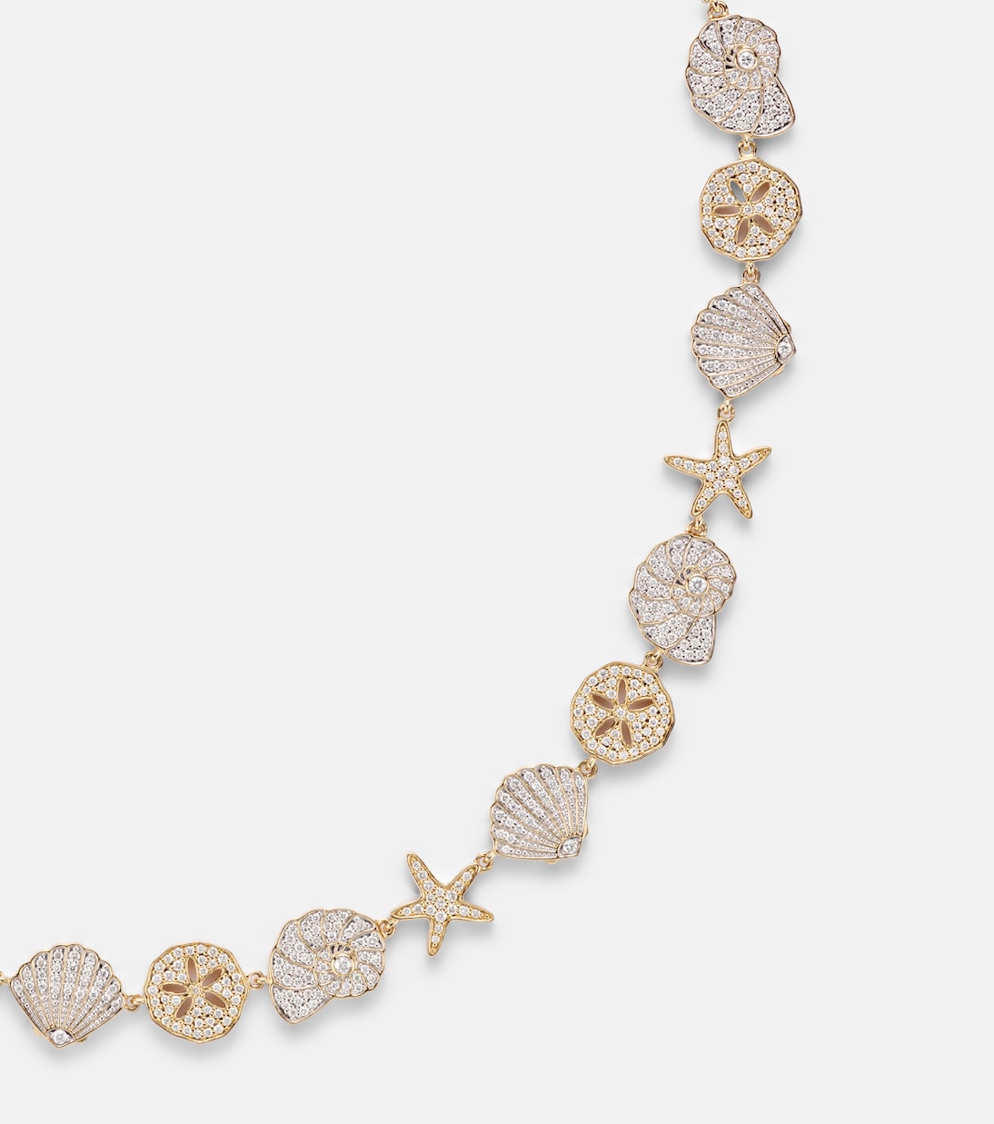 Sea Life 14kt gold (585/1000) necklace with diamonds | Sydney Evan
