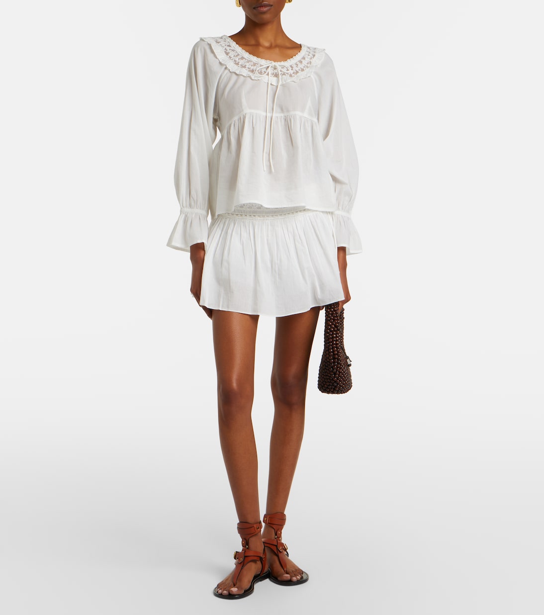 Danielle lace-trimmed cotton skort | Posse