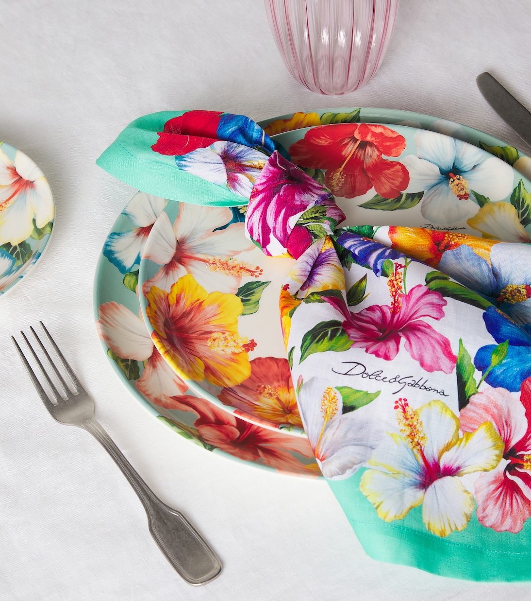 Set aus zwei Servietten aus Leinen | Dolce&Gabbana Casa