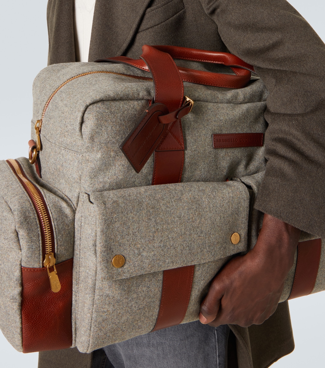 Weekender mit Lederbesatz | Brunello Cucinelli
