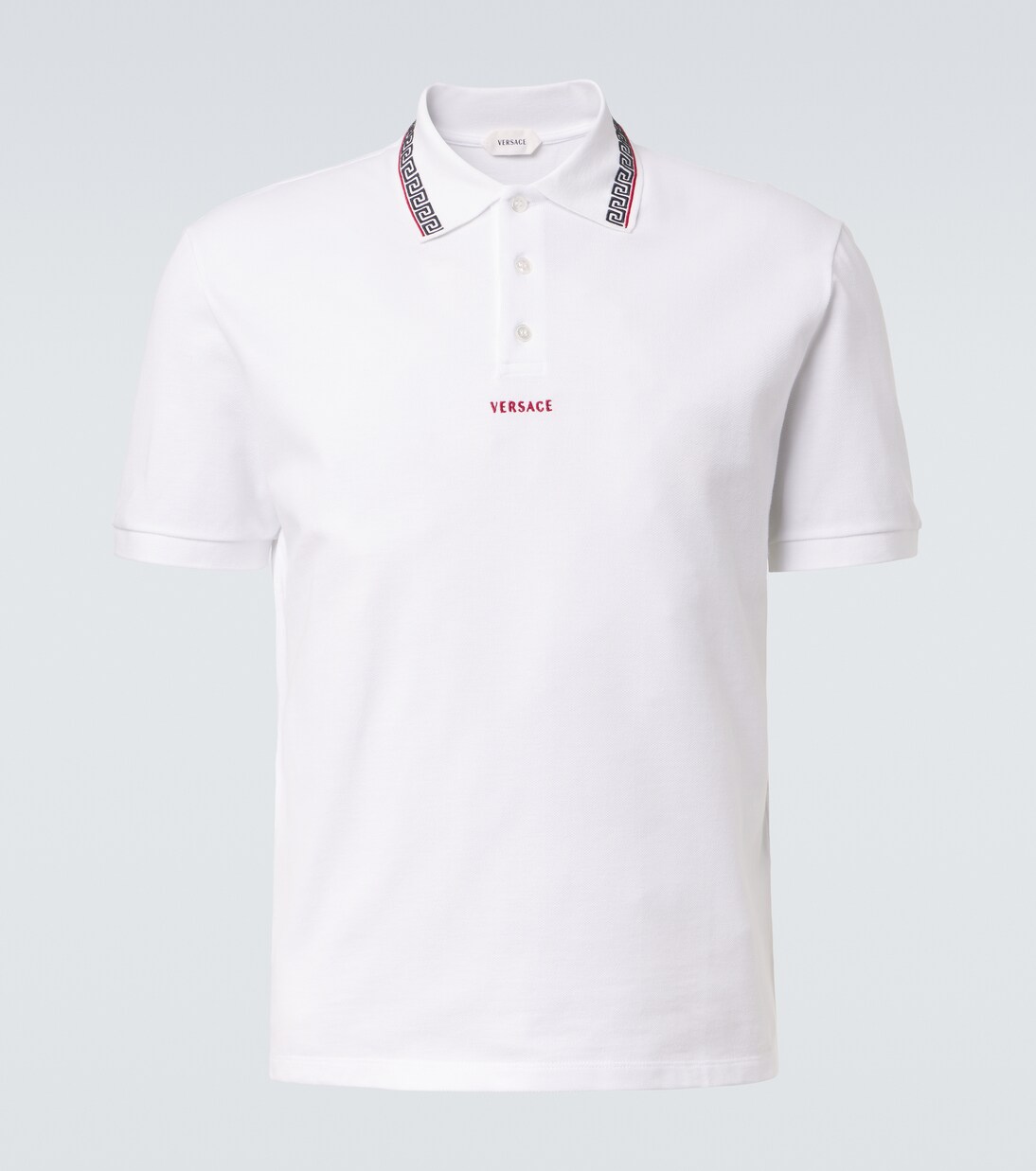 Greca cotton piqué polo shirt | Versace