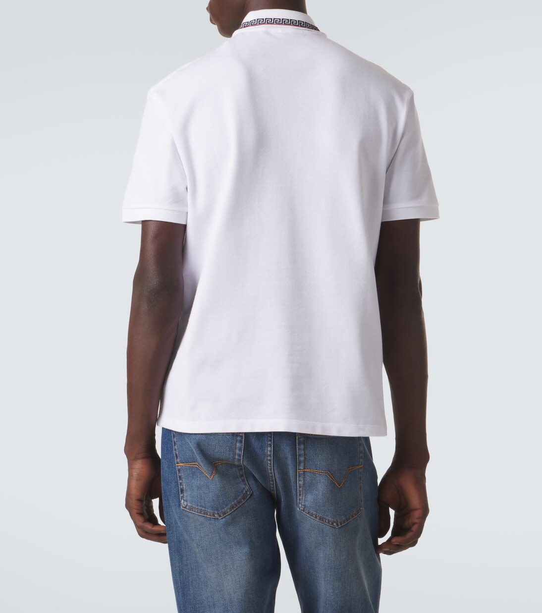Greca cotton piqué polo shirt | Versace