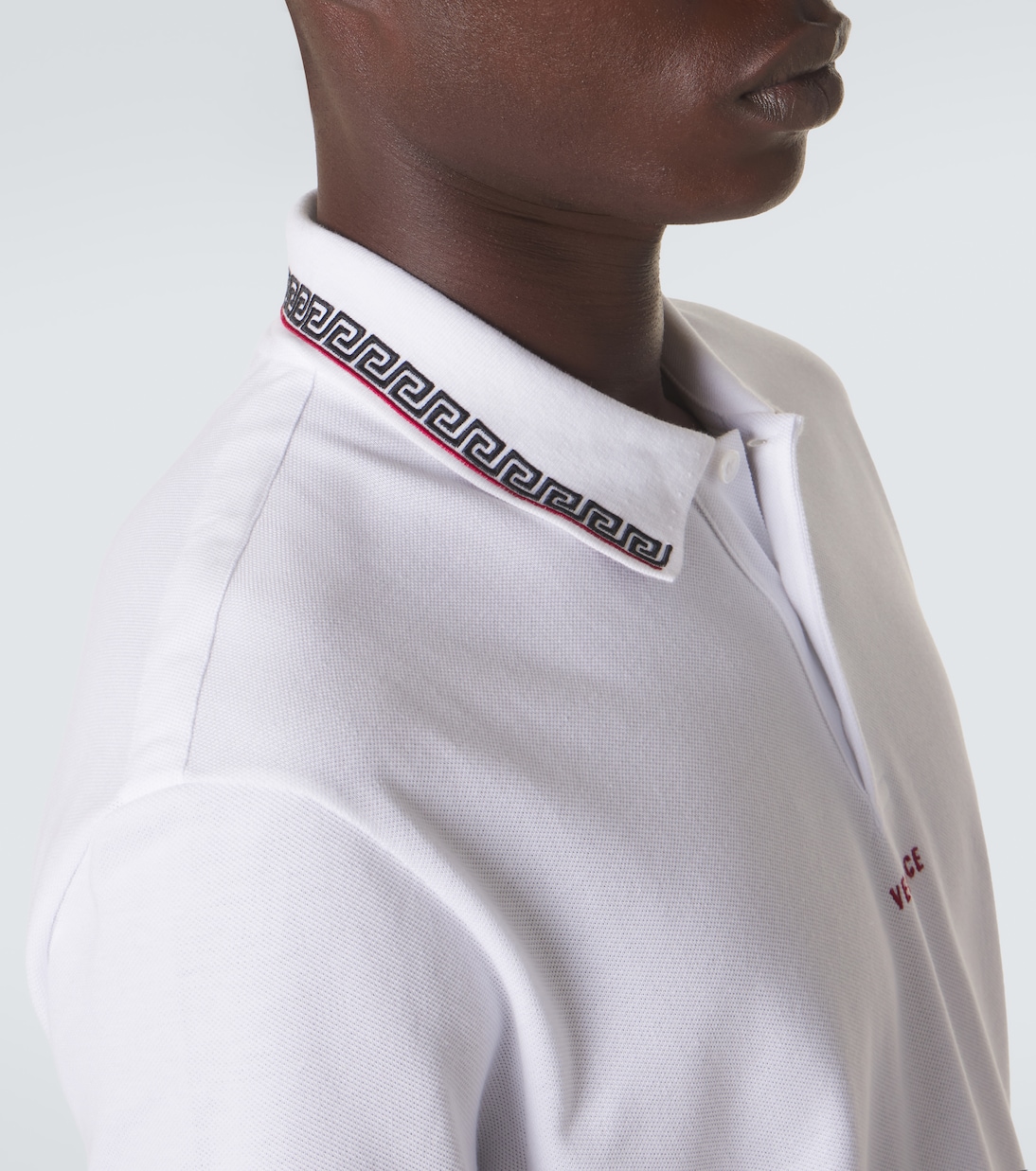 Greca cotton piqué polo shirt | Versace