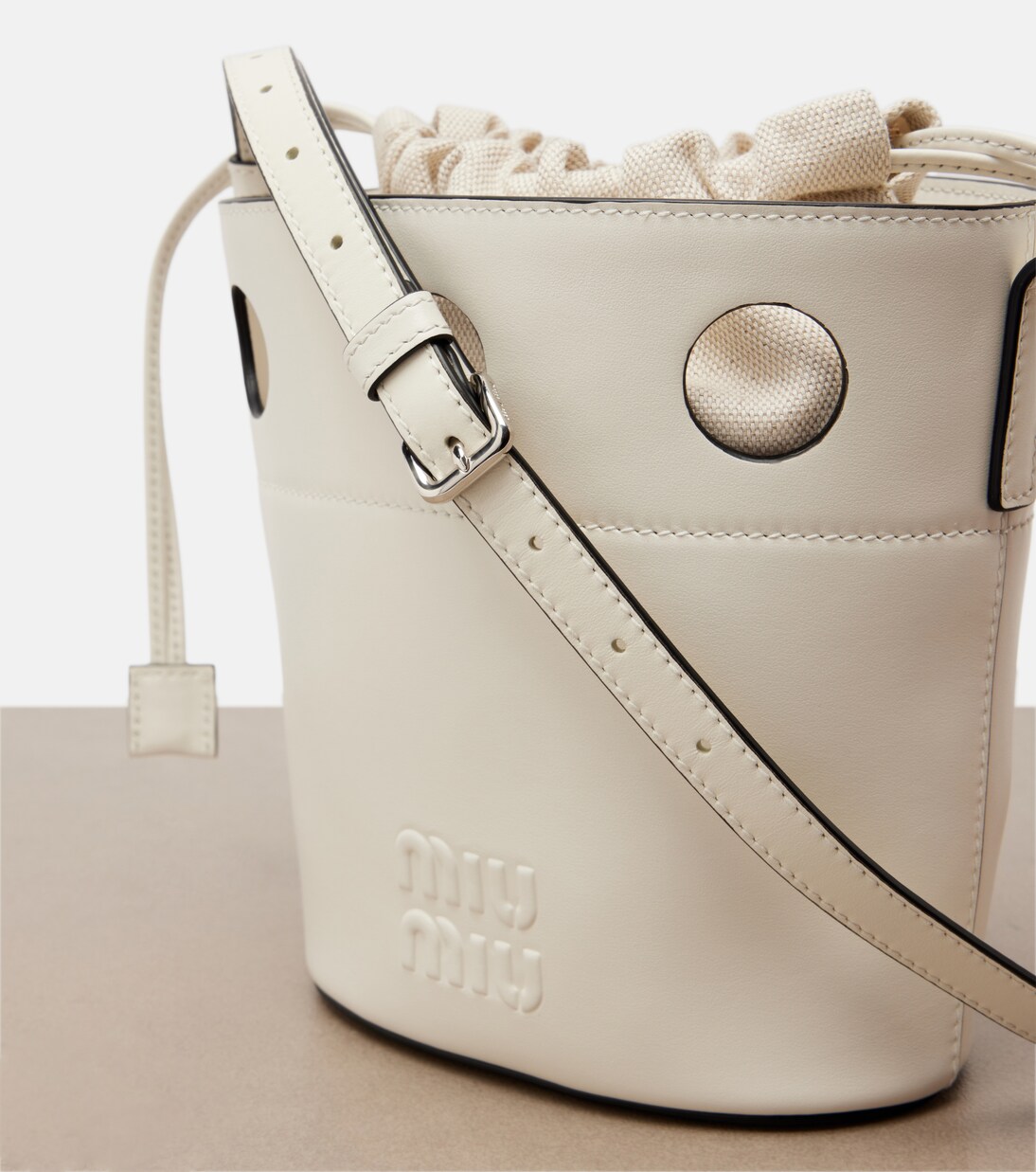 Leather bucket bag | Miu Miu