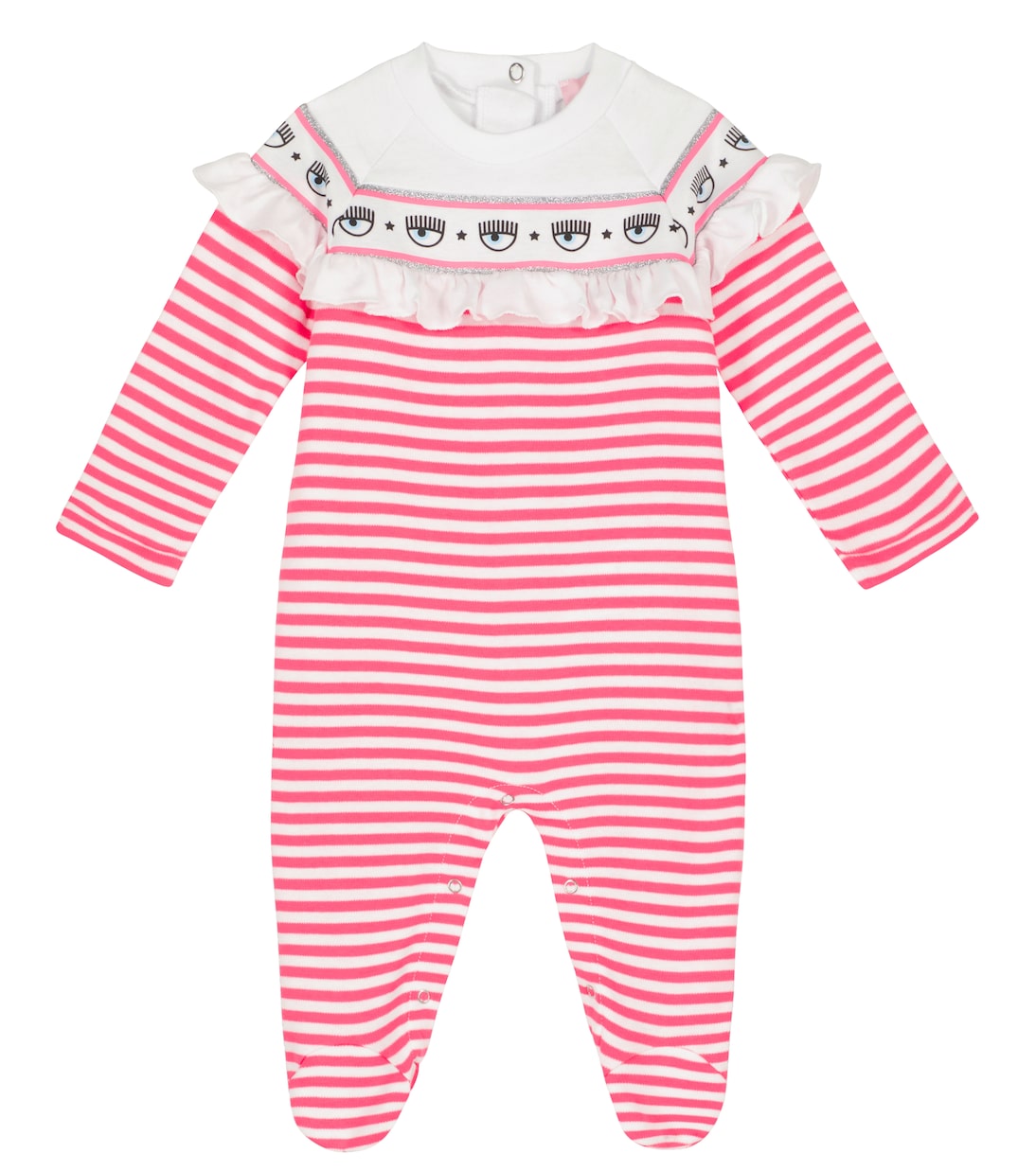 X Chiara Ferragni Baby Strampler Maxi Logomania | Monnalisa