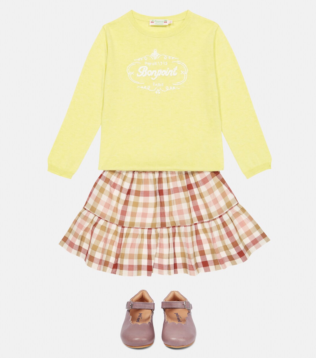 Jupe Paloma en coton à carreaux | Bonpoint