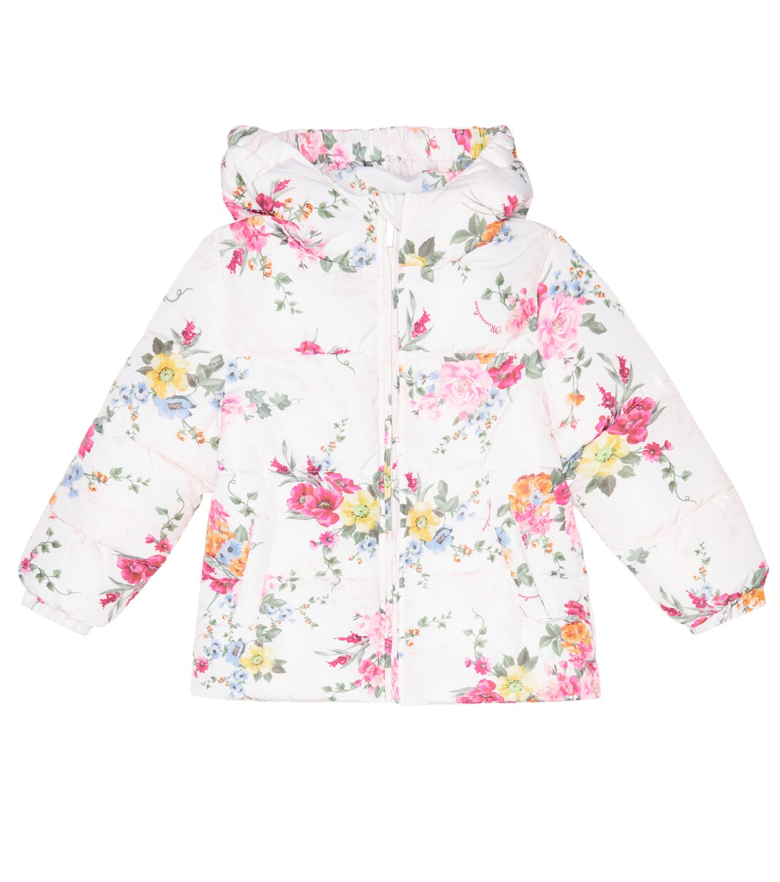 Hooded floral puffer jacket | Monnalisa