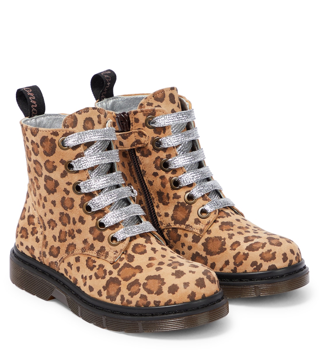 Leopard-print leather boots | Monnalisa