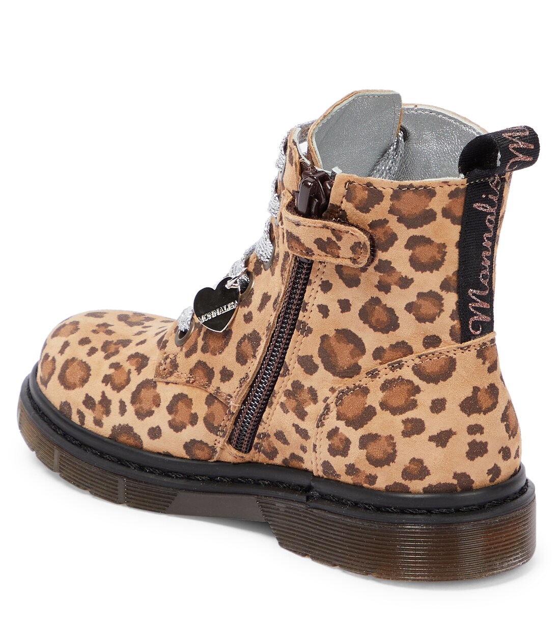 Leopard-print leather boots | Monnalisa