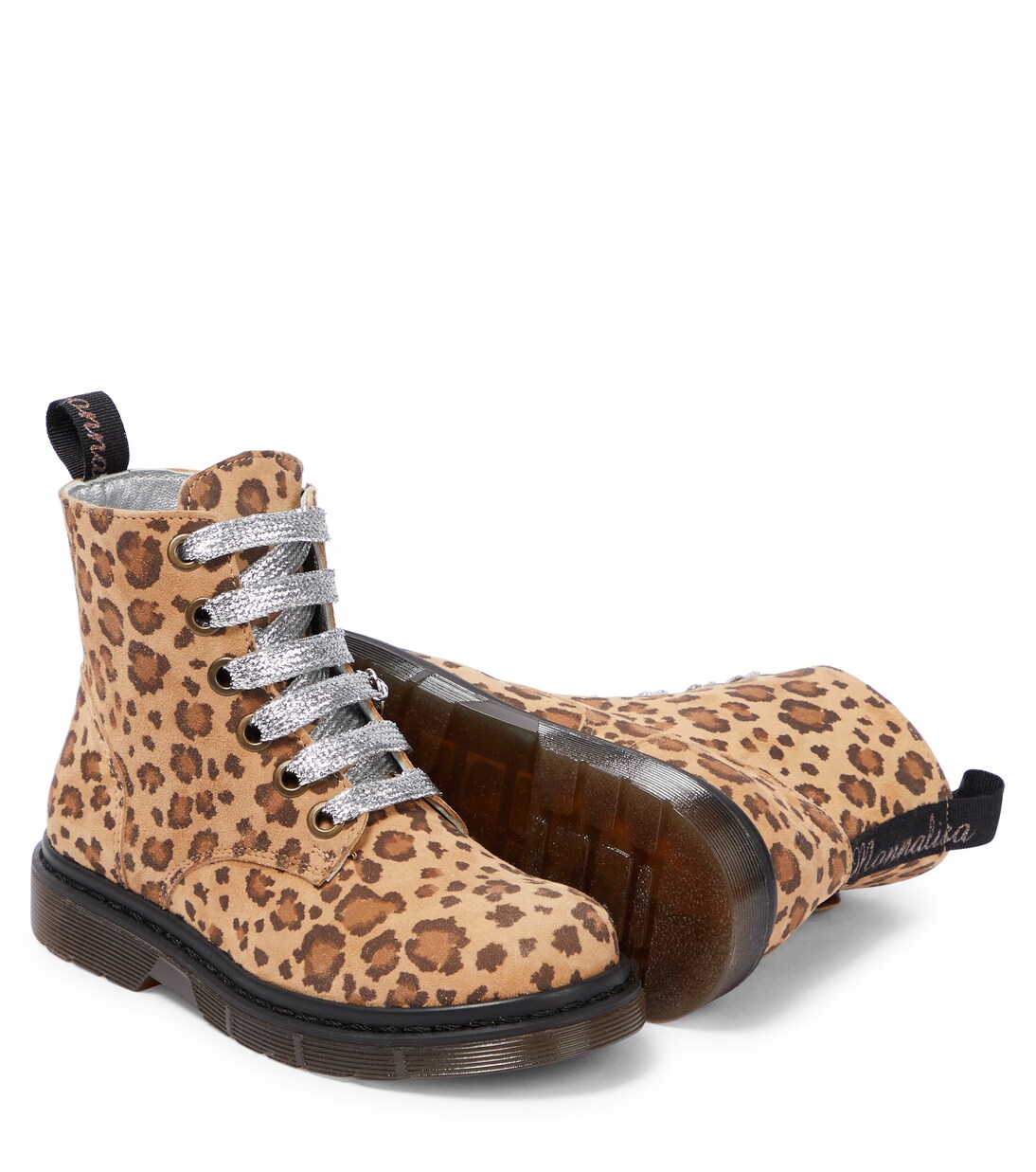Leopard-print leather boots | Monnalisa