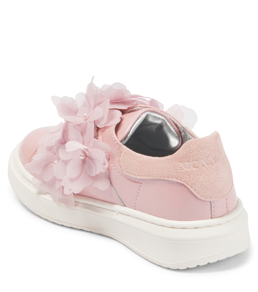 Baby floral appliqué leather sneakers | Monnalisa