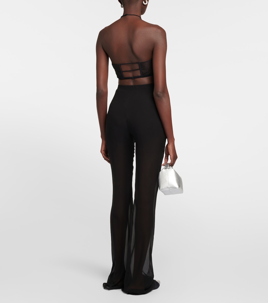 Tulle-trimmed wool bustier | Nensi Dojaka