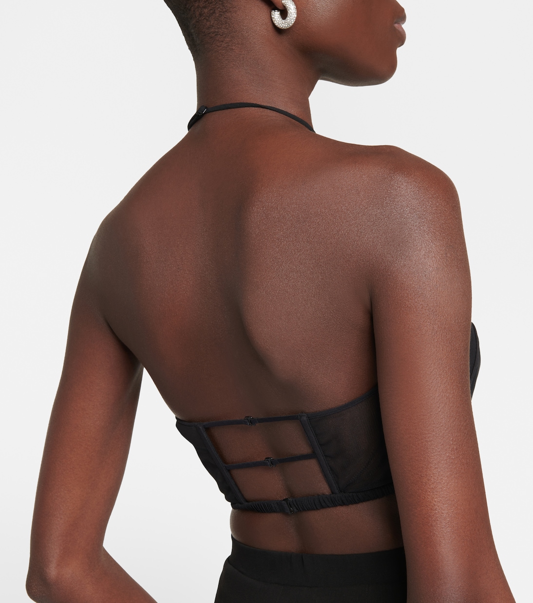 Tulle-trimmed wool bustier | Nensi Dojaka